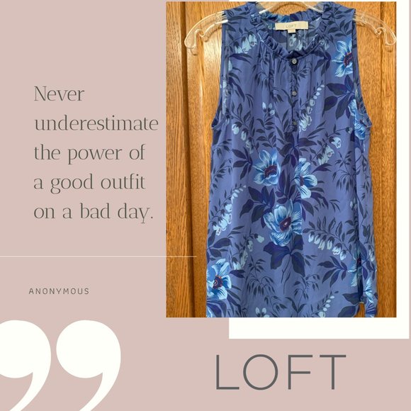 LOFT Tops - Ann Taylor Loft Sleeveless Floral Blouse